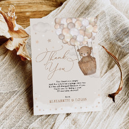 Teddy Bear Hot Air Ballon Dankeskarte