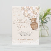 Teddy Bear Hot Air Ballon Dankeskarte (Stehend Vorderseite)