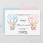Teddy Bear Hot Air Ballon Gender Reveal Einladung (Vorne/Hinten)