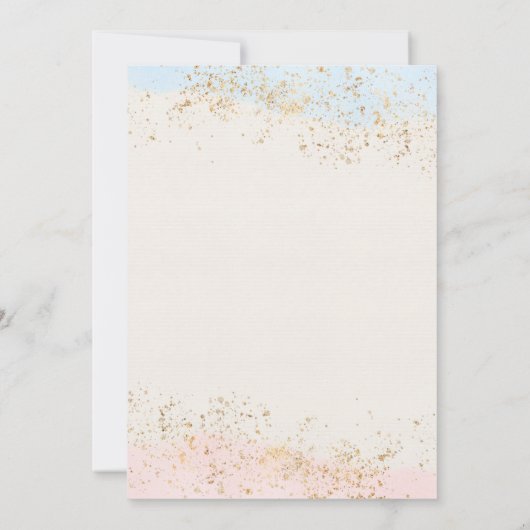 Teddy Bear Hot Air Ballon Gender Reveal Party Einladung (Rückseite)