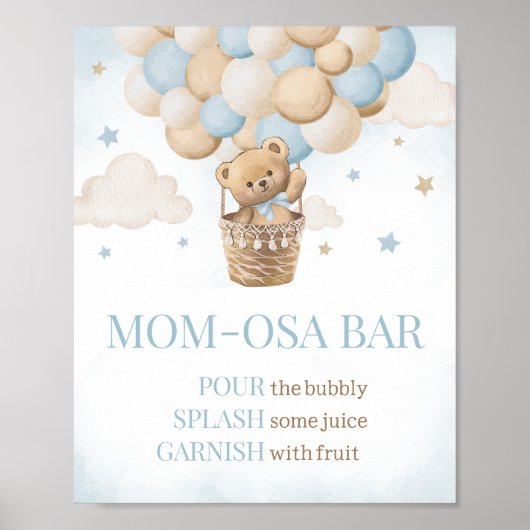Teddy Bear Hot Air Ballon Mama Osa Bar Poster (Vorne)