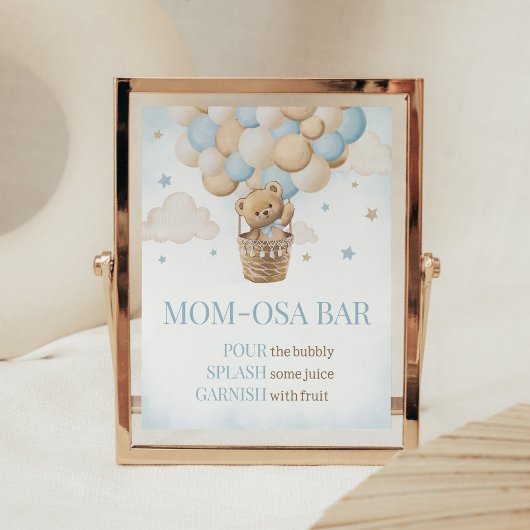 Teddy Bear Hot Air Ballon Mama Osa Bar Poster