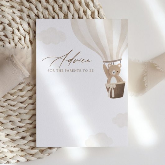 Teddy Bear Hot Air Balloon Baby Showcard Einladung