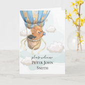 Teddy Bear Hot Air Balloon Card Karte (Gelbe Blume)