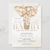 Teddy Bear Hot Air Balloons Kinderdusche Einladung (Vorderseite)