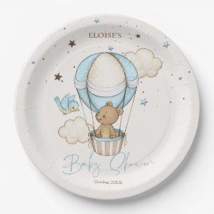 Teddy Bear Hot Balloon Babydusche warten Pappteller