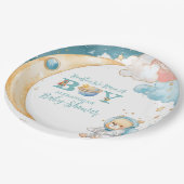 Teddy Bear Houston Wir haben einen Jungen im Weltr Pappteller (Schrägansicht)