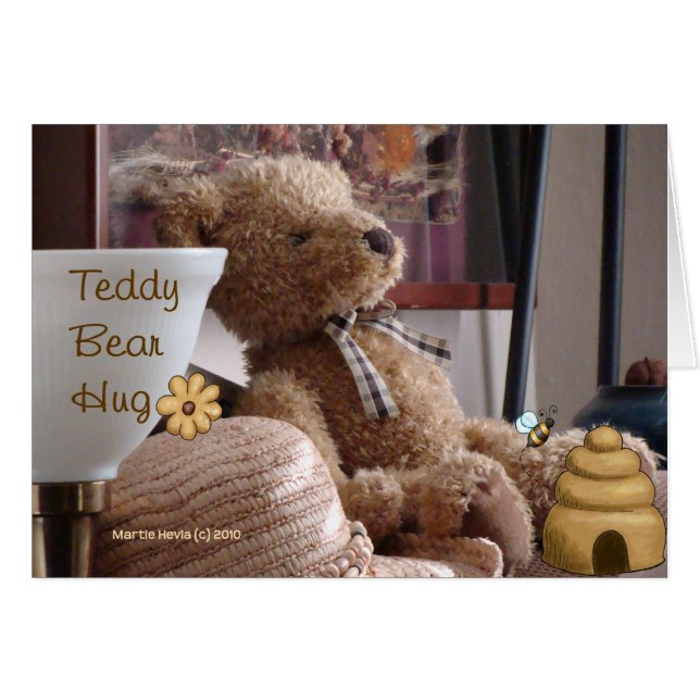 Teddy Bear Hug (1) Karte (Vorderseite (Horizontal))