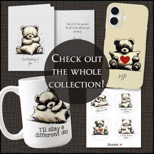 Teddy Bear Hug Pillow Brown Self Care Erholung Kaffeetasse