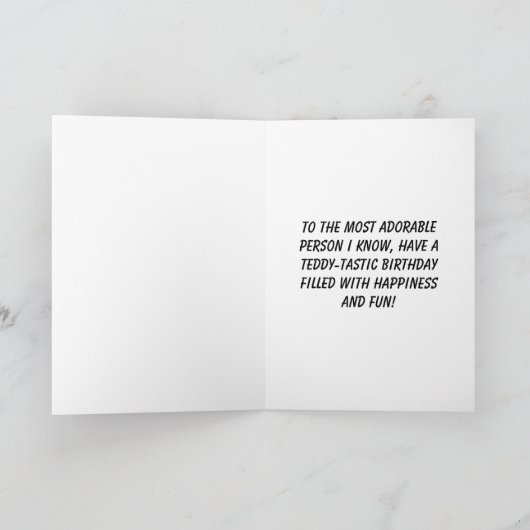 Teddy Bear Hugs & Birthday Wishs Karte (Innenseite)