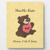 Teddy Bear Hugs Herz Custom Plaque Fotoplatte (Vorderseite)