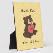 Teddy Bear Hugs Herz Custom Plaque Fotoplatte (Seite)