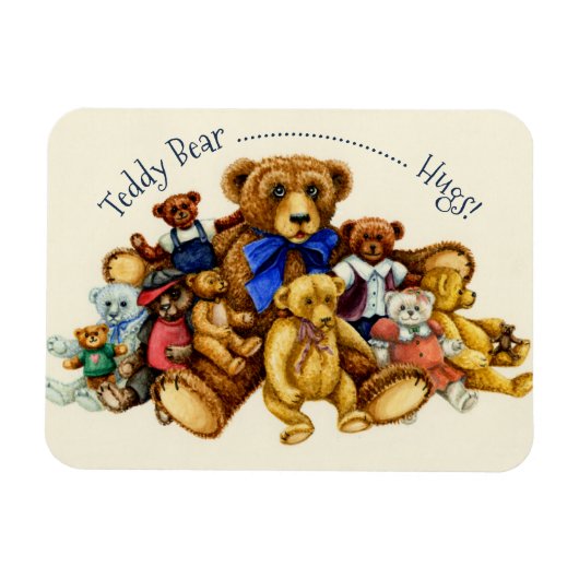 TEDDY BEAR HUGS MAGNET *Anpassen (Horizontal)