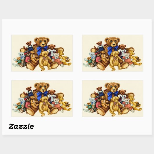 TEDDY BEAR HUGS STICKERS Rectangle Sheet (Blatt)