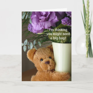 Teddy Bear Hugs und Blume-Get Well Karte