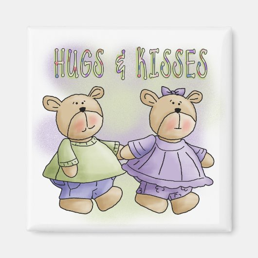 Teddy Bear Hugs und Kisses Tshirts und Geschenke Magnet (Vorne)