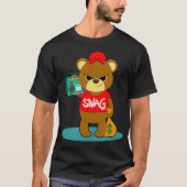 Teddy Bear Hustle Hip Hop Money Rap DJ Boombox T-Shirt (Vorderseite)