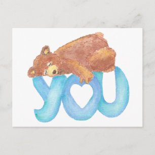 Teddy Bear I Liebe Herzlich Willkommen Postkarte