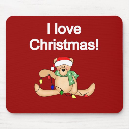 Teddy Bear I Liebe Weihnachtsgeschenke und Geschen Mousepad (Vorne)