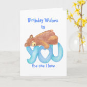 Teddy Bear I love Heart You Karte (Gelbe Blume)