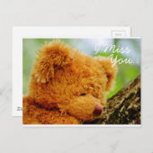Teddy Bear I Miss You Postkarte (Vorne/Hinten)