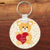 Teddy Bear "Ich Liebe dich!" Valentinstag-Schlüsse Schlüsselanhänger (Vorderseite)