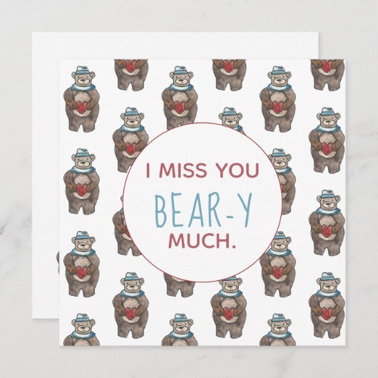 Teddy Bear Ich vermisse Sie beary viel (Vorne/Hinten)