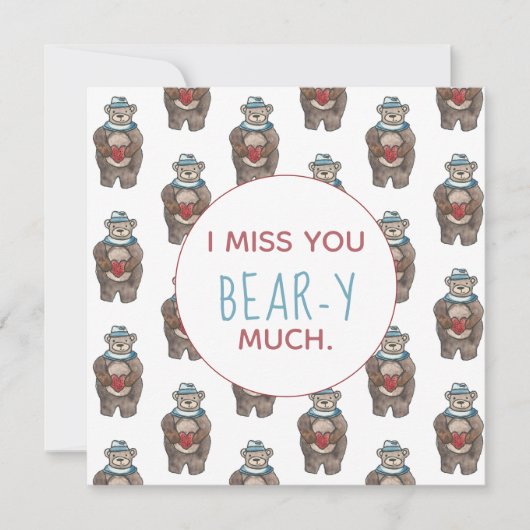Teddy Bear Ich vermisse Sie beary viel (Vorderseite)