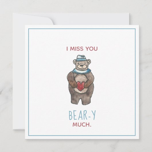 Teddy Bear Ich vermisse Sie zu viel Valentine (Vorderseite)