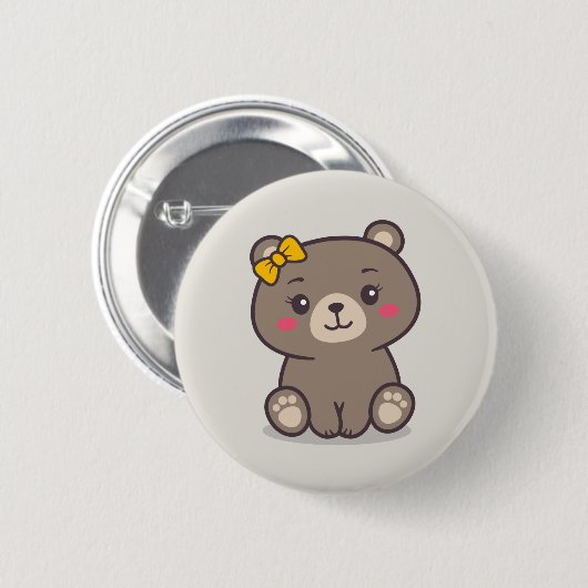 Teddy Bear Illustration Button (Vorne & Hinten)