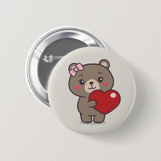 Teddy Bear Illustration Button (Vorne & Hinten)