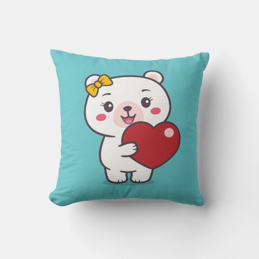 Teddy Bear Illustration Kissen (Vorderseite)