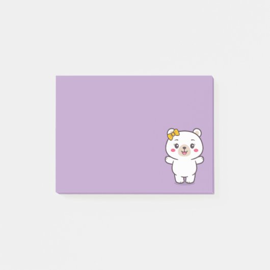 Teddy Bear Illustration Post-it Klebezettel (Vorderseite)