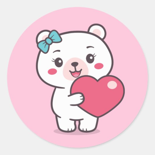 Teddy Bear Illustration Runder Aufkleber (Vorderseite)