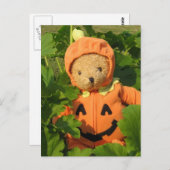 Teddy Bear im Pumpkin Patch Postkarte (Vorne/Hinten)