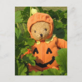 Teddy Bear im Pumpkin Patch Postkarte (Vorderseite)