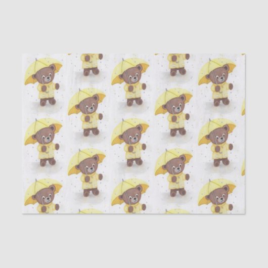 Teddy Bear im Regen Seidenpapier (Vorderseite)