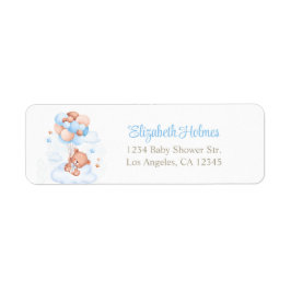Teddy Bear im Sky Baby Shower Address Label