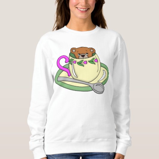 Teddy Bear im Teecup Sweatshirt (Vorderseite)