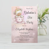 Teddy Bear in a Teacup Galantine's Tea Party Einladung (Stehend Vorderseite)