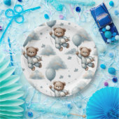 Teddy Bear in Blue Pajamas Pappteller (Party)