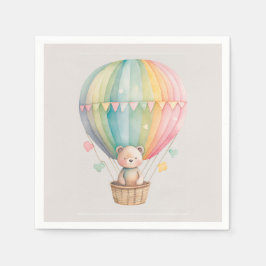 Teddy Bear in einem Heißluftballon Napkins Serviette