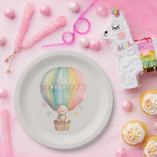 Teddy Bear in einem Heißluftballon Papier Teller (Party)