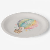 Teddy Bear in einem Heißluftballon Papier Teller (Schrägansicht)