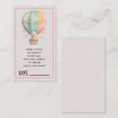 Teddy Bear in einem Heißluftballon Windelknipser Begleitkarte (Vorne/Hinten)