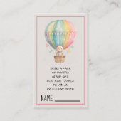 Teddy Bear in einem Heißluftballon Windelknipser Begleitkarte (Vorderseite)