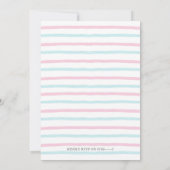 Teddy Bear in Flugzeug Baby Gender Reveal Einladung (Rückseite)