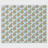 Teddy Bear in getrübten Weihnachtsbeleuchtung Geschenkpapier (Flach)