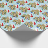 Teddy Bear in getrübten Weihnachtsbeleuchtung Geschenkpapier (Ecke)