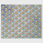 Teddy Bear in getrübten Weihnachtsbeleuchtung Geschenkpapier (Flach)